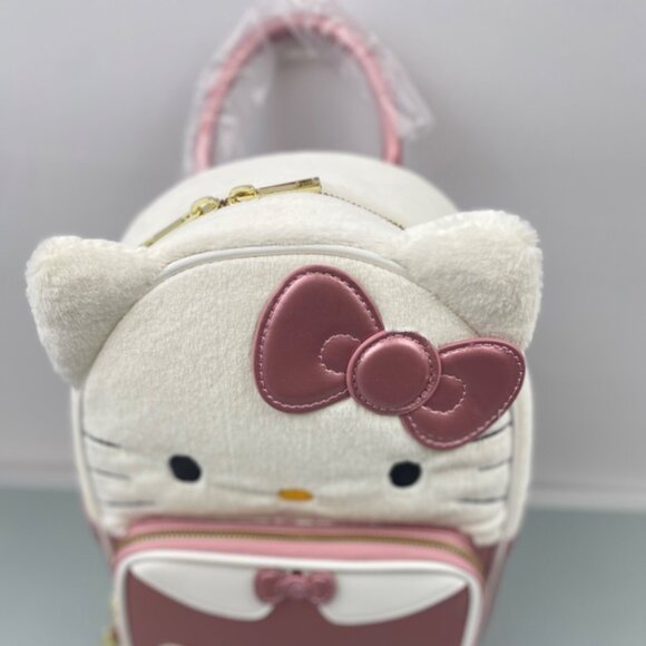 Her Universe Hello Kitty Rhinestone Fuzzy Mini Backpack - Picture 15 of 16